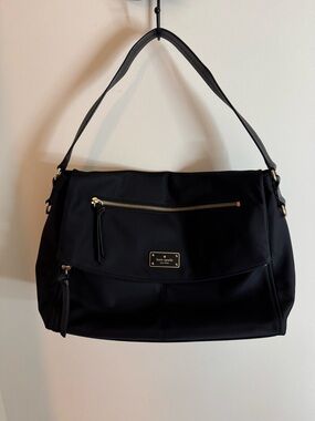 kate spade Black Shoulder Bag with Gold Accents